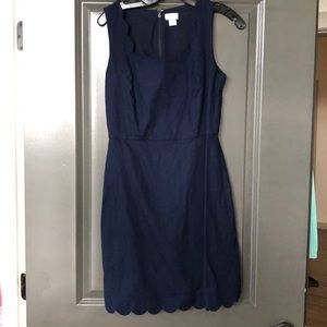 J Crew Navy Scalloped Dress size 4